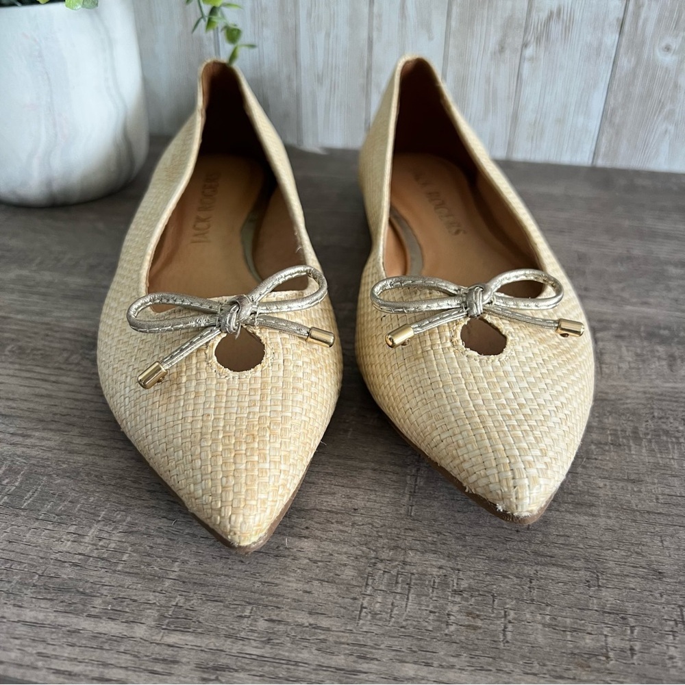 Jack Rogers Women's Raffia Woven Pointed Flats 6.5 - Picture 2 of 9